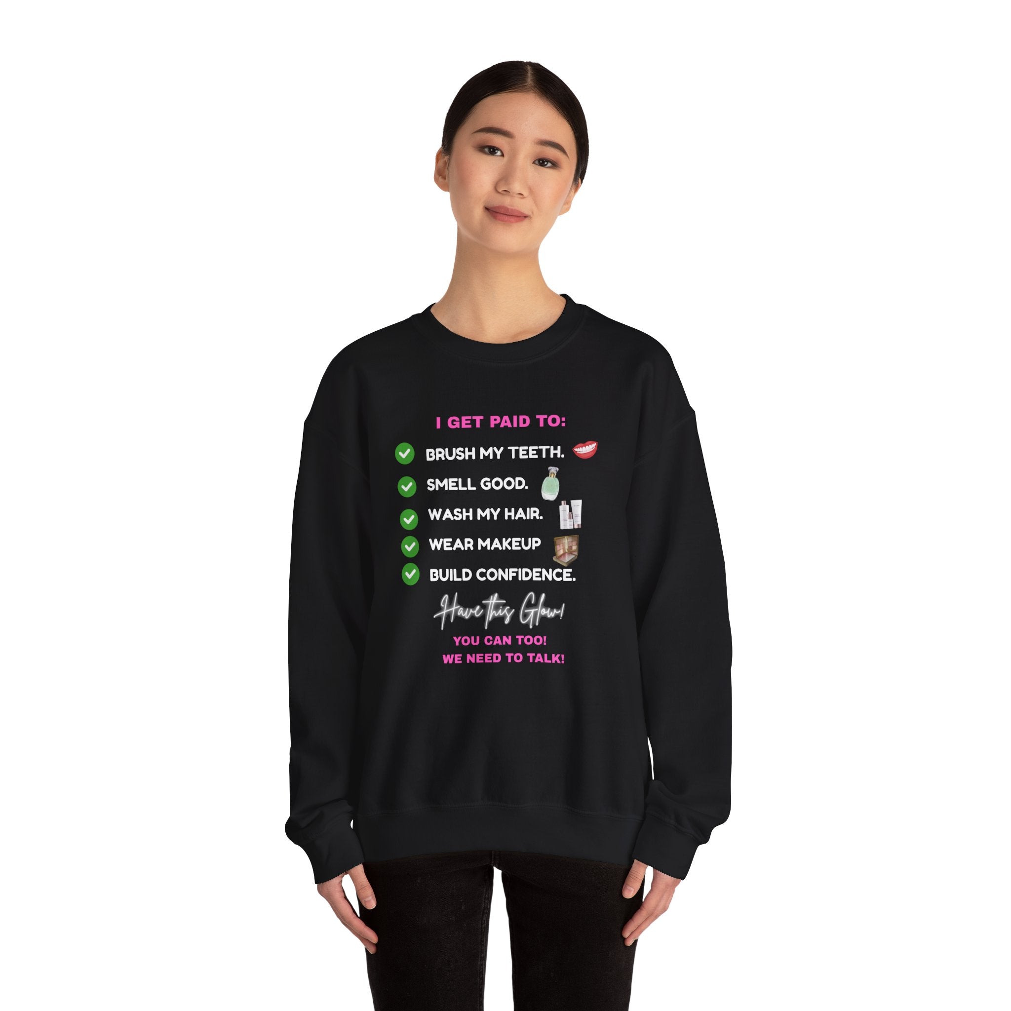 Do you get paid to... White Font Unisex Heavy Blend™ Crewneck Sweatshirt