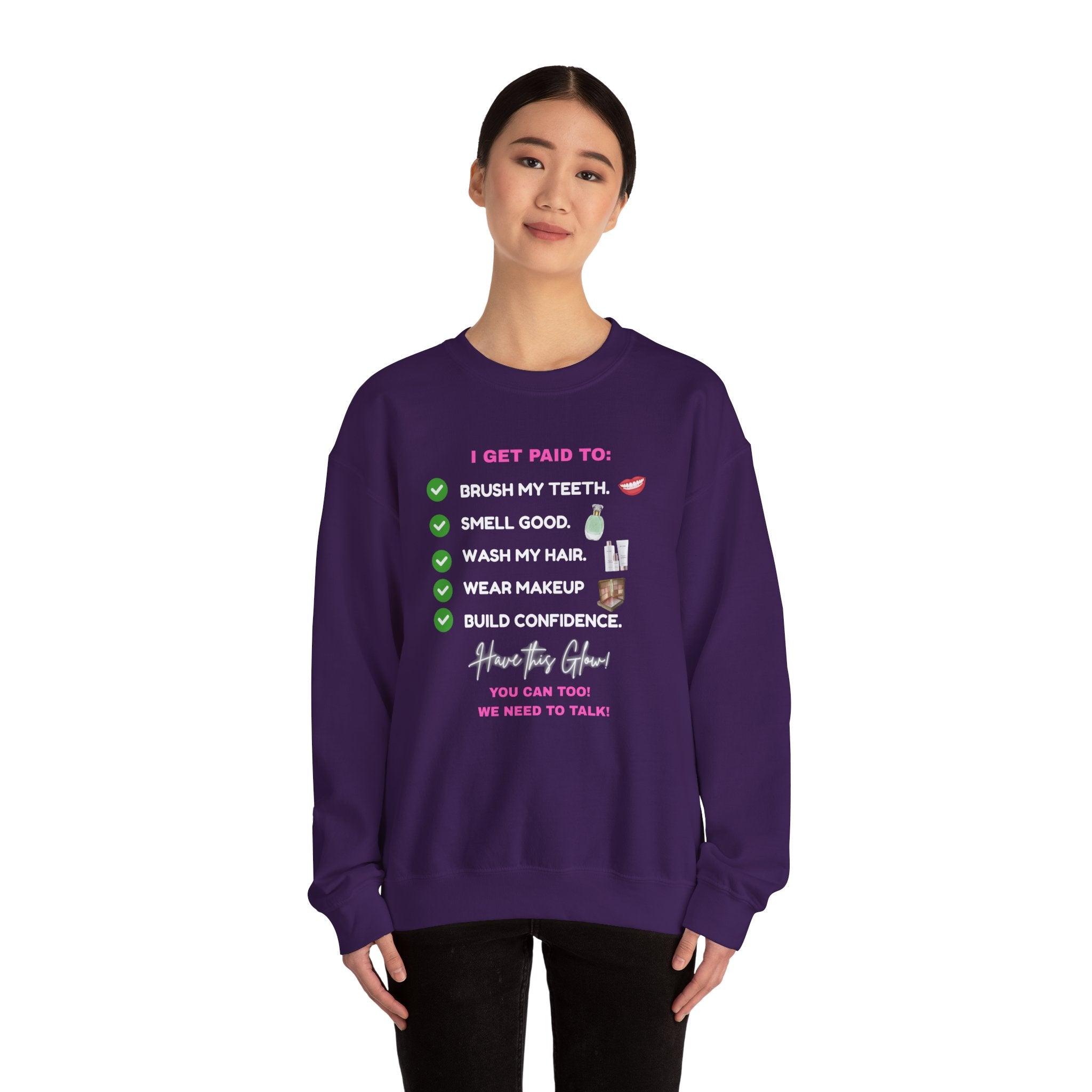 Do you get paid to... White Font Unisex Heavy Blend™ Crewneck Sweatshirt