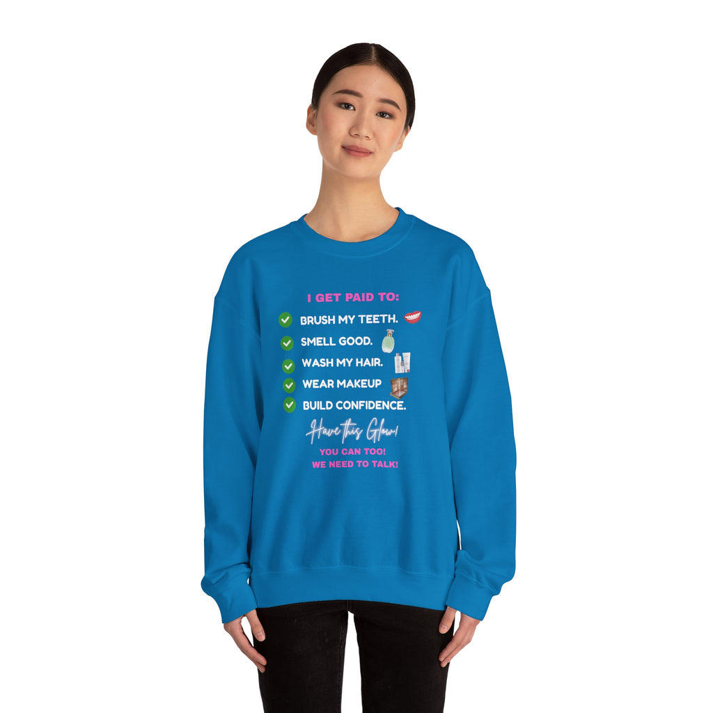 Do you get paid to... White Font Unisex Heavy Blend™ Crewneck Sweatshirt