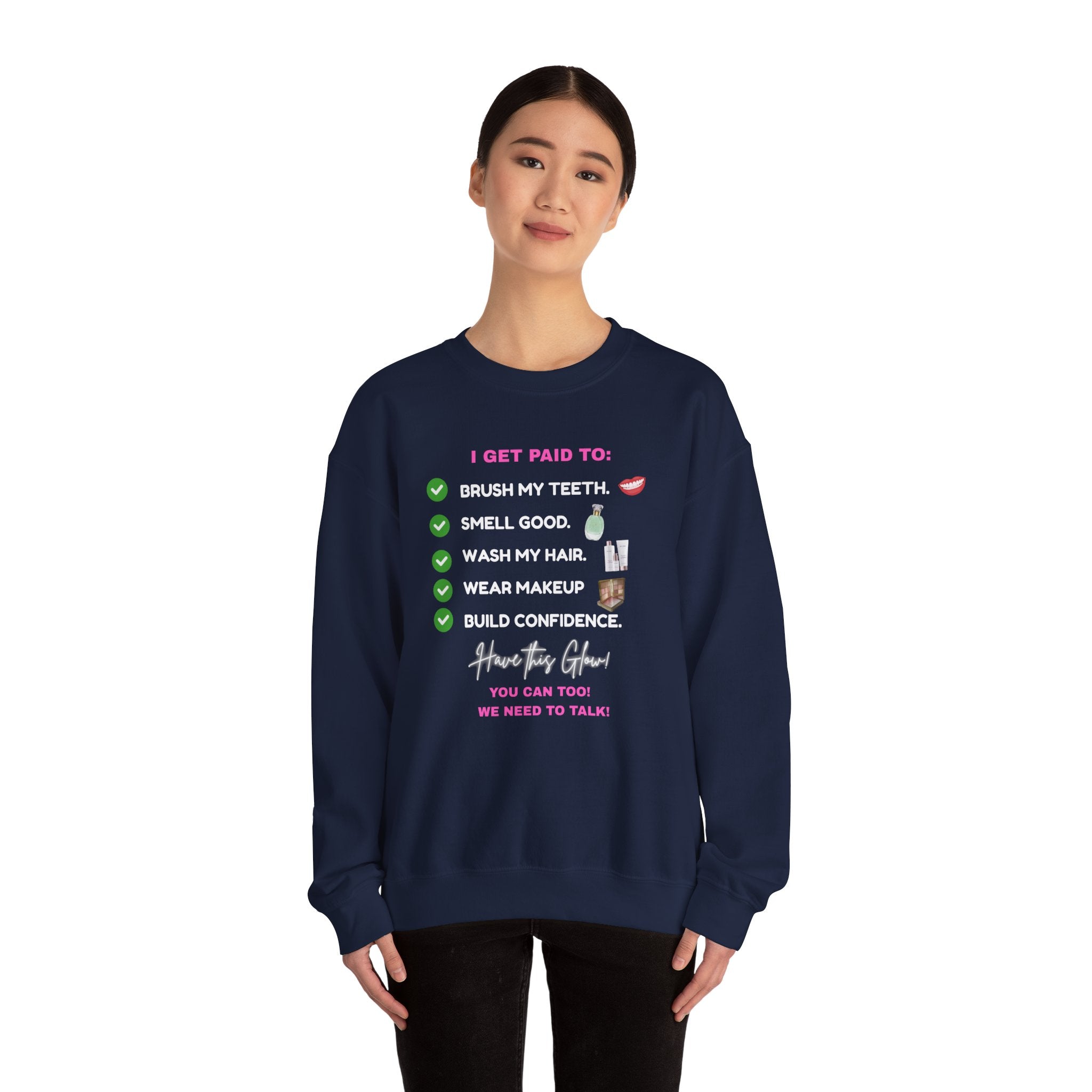 Do you get paid to... White Font Unisex Heavy Blend™ Crewneck Sweatshirt