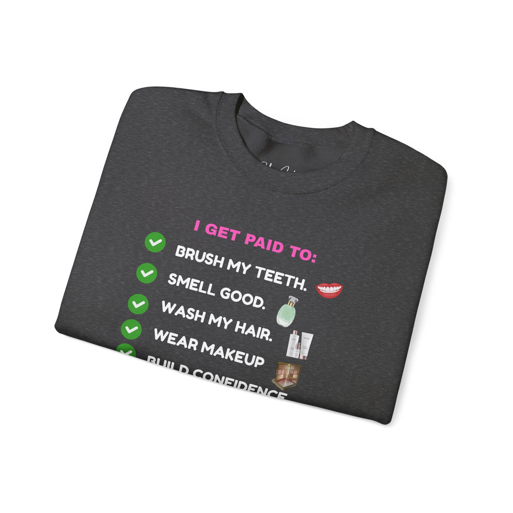 Do you get paid to... White Font Unisex Heavy Blend™ Crewneck Sweatshirt