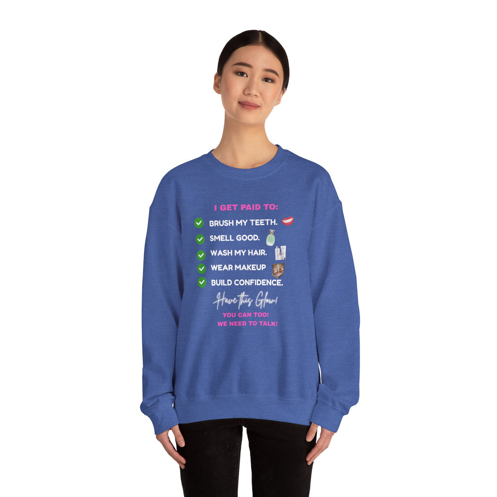 Do you get paid to... White Font Unisex Heavy Blend™ Crewneck Sweatshirt