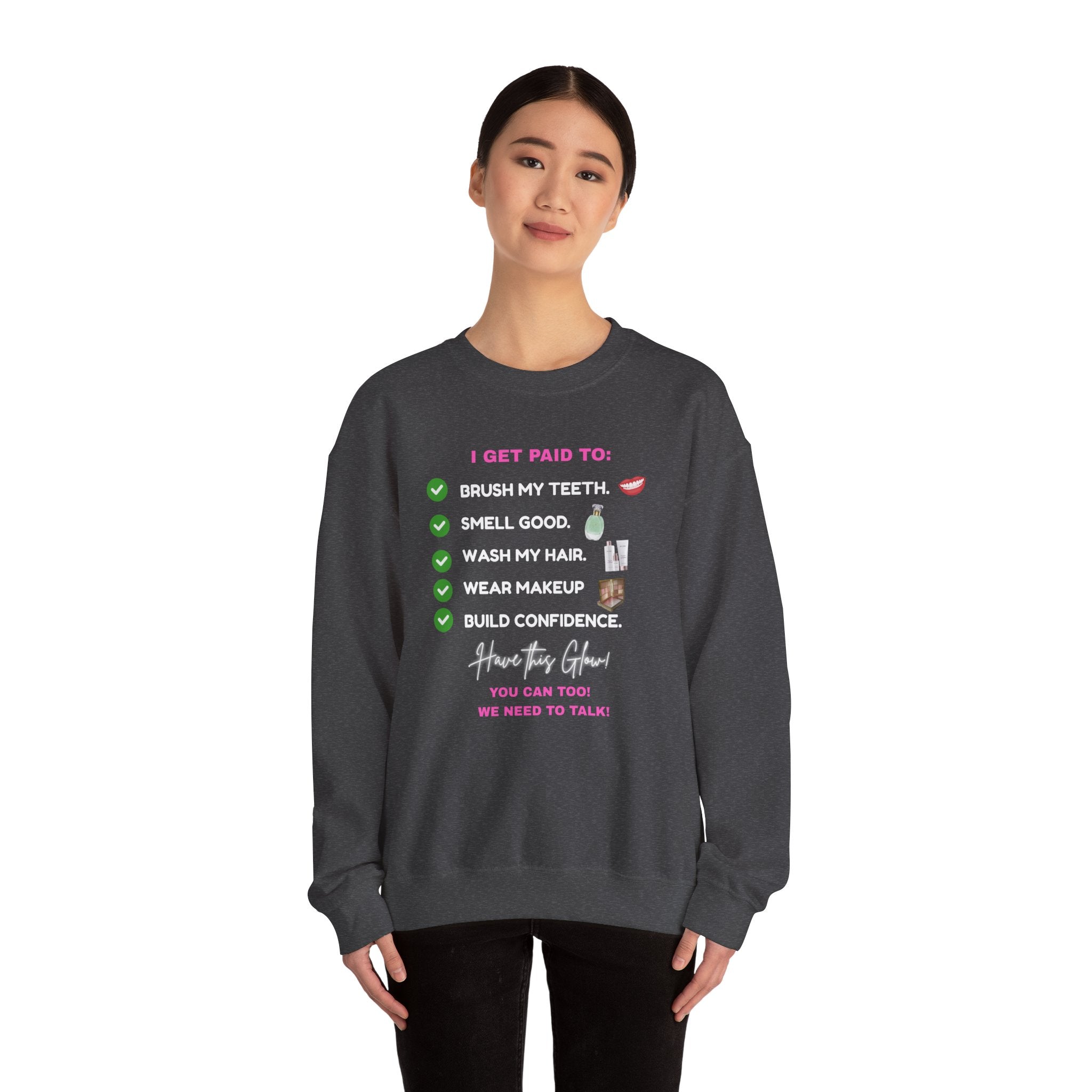 Do you get paid to... White Font Unisex Heavy Blend™ Crewneck Sweatshirt
