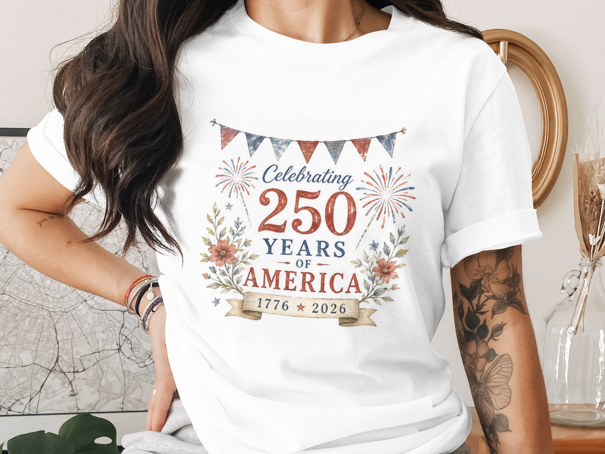 America 250th Heritage Celebration T-Shirt - 4th of July Vintage Tee